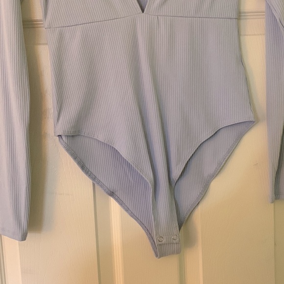 Forever 21 Blue VNeck Bodysuit - Picture 3 of 5